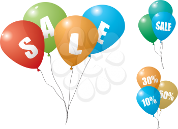 Royalty Free Clipart Image of Sale Balloons