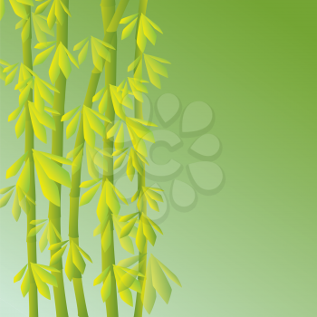 Royalty Free Clipart Image of a Bamboo Border on Green