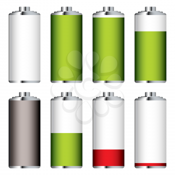 Royalty Free Clipart Image of a Set of Batteries