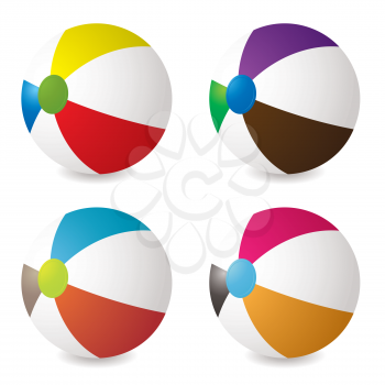 Royalty Free Clipart Image of a Collection of Beach Balls