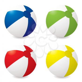 Royalty Free Clipart Image of Four Beach Balls