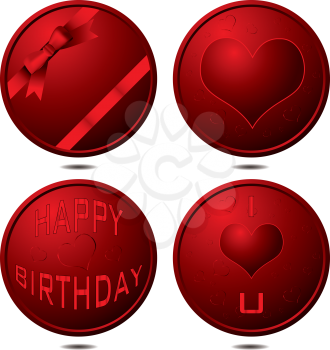 Royalty Free Clipart Image of a Celebration Buttons