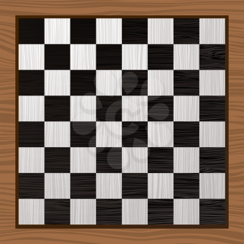 Royalty Free Clipart Image of a Chess Board With a Wooden Frame
