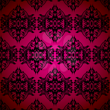 Royalty Free Clipart Image of a Magenta and Black Pattern