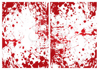 Royalty Free Clipart Image of Two Red Grunge Backgrounds