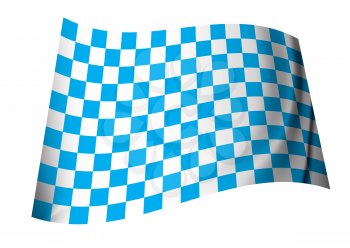 Royalty Free Clipart Image of a Blue and White Checkered Flag
