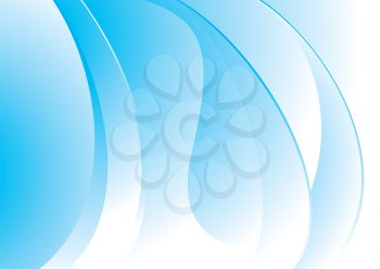Royalty Free Clipart Image of a Blue and White Flowing Background