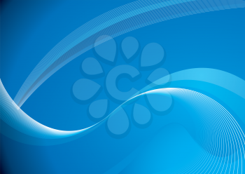 Royalty Free Clipart Image of a Flowing Blue Background