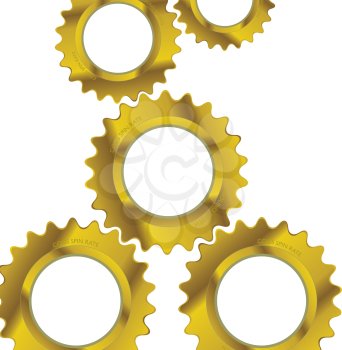 Royalty Free Clipart Image of Golden Cogs