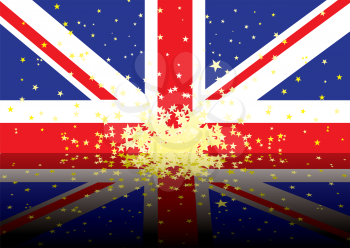 Royalty Free Clipart Image of a Starry Union Jack