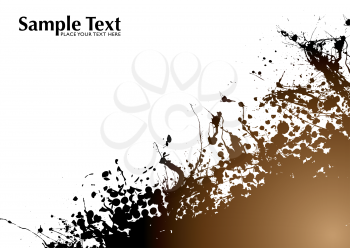 Royalty Free Clipart Image of a Brown Inkblot With Space for Text