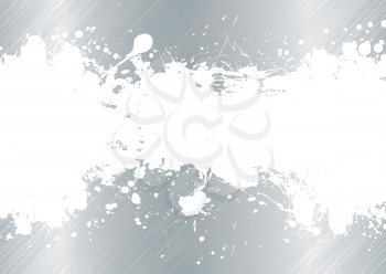 Royalty Free Clipart Image of a Grey Background With a White Inkblot