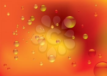 Royalty Free Clipart Image of an Orange Background With Bubbles