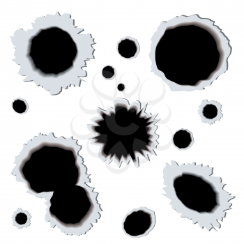 Royalty Free Clipart Image of Bullet Holes