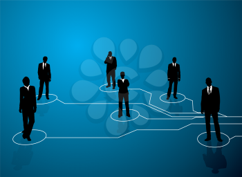 Royalty Free Clipart Image of Business People Connected