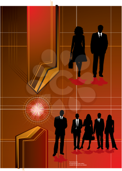 Royalty Free Clipart Image of a Background With Business People