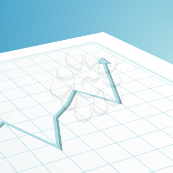 Royalty Free Clipart Image of a Graph With an Arrow