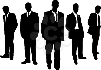 Royalty Free Clipart Image of Five Businessmen