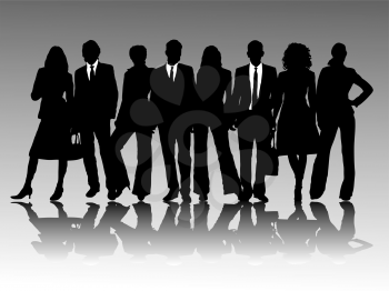 Royalty Free Clipart Image of Eight Businesspeople