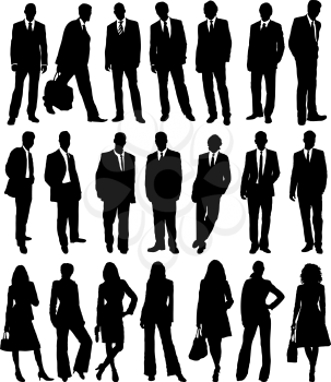 Royalty Free Clipart Image of a Collection of Business People