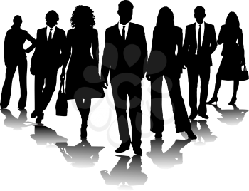 Royalty Free Clipart Image of a Group of Businesspeople