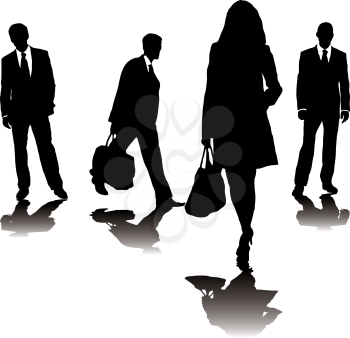 Royalty Free Clipart Image of a Group of Business People
