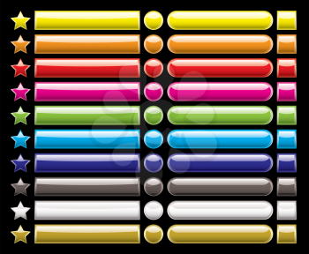 Royalty Free Clipart Image of a Set of Web Buttons