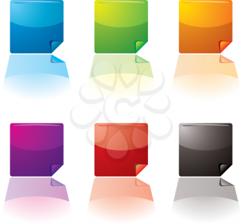 Royalty Free Clipart Image of Buttons With Drop Shadows