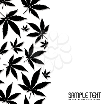 Royalty Free Clipart Image of a Cannabis Frame