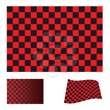 Royalty Free Clipart Image of Red and Black Checkered Flags