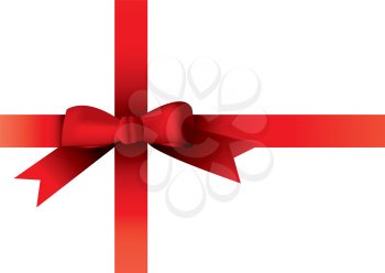 Royalty Free Clipart Image of a Red Ribbon on White
