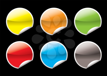 Royalty Free Clipart Image of Six Circle Tabs