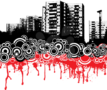 Royalty Free Clipart Image of a City Scape