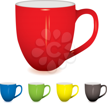 Royalty Free Clipart Image of Five Cups