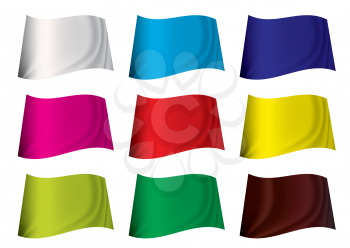 Royalty Free Clipart Image of Fluttering Blank Flags