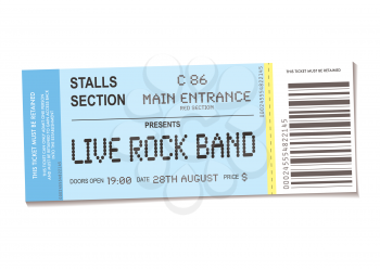 Royalty Free Clipart Image of a Ticket to a Concert