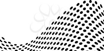 Royalty Free Clipart Image of a Black Spotted Wave on White