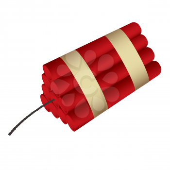 Royalty Free Clipart Image of Sticks of Dynamite Bound Together