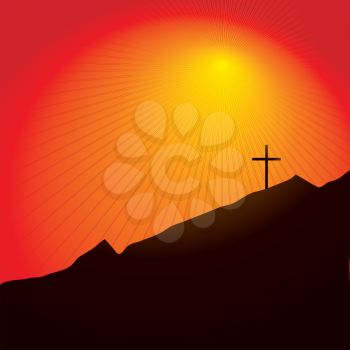 Royalty Free Clipart Image of an Easter Cross