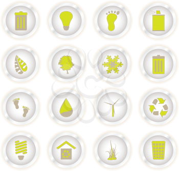 Royalty Free Clipart Image of a Set of Eco Buttons