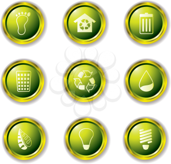 Royalty Free Clipart Image of Environmental Buttons