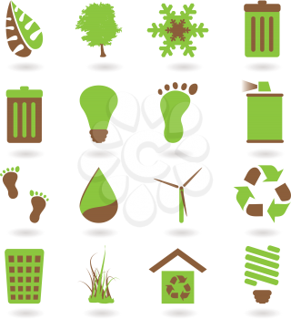 Royalty Free Clipart Image of a Green Icons