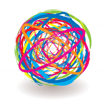 Royalty Free Clipart Image of an Elastic Band Ball
