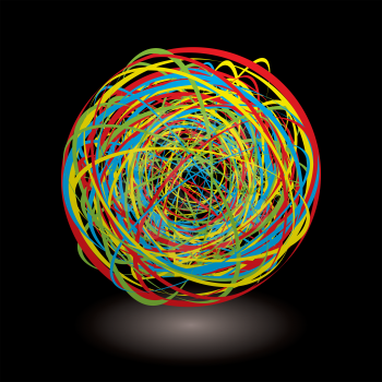 Royalty Free Clipart Image of an Elastic Band Ball