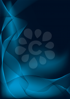Royalty Free Clipart Image of a Blue Wavy Background