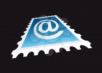 Royalty Free Clipart Image of an Email Stamp