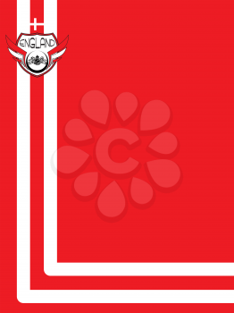 Royalty Free Clipart Image of a Red Background With an England Insignia