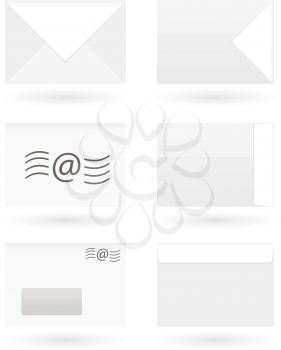 Royalty Free Clipart Image of a Set of Envelopes