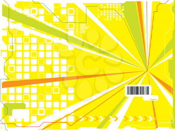 Royalty Free Clipart Image of a Yellow Background With a Bar Code