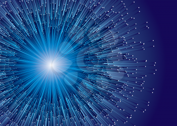 Royalty Free Clipart Image of  Blue Fibre Optic Background